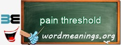 WordMeaning blackboard for pain threshold